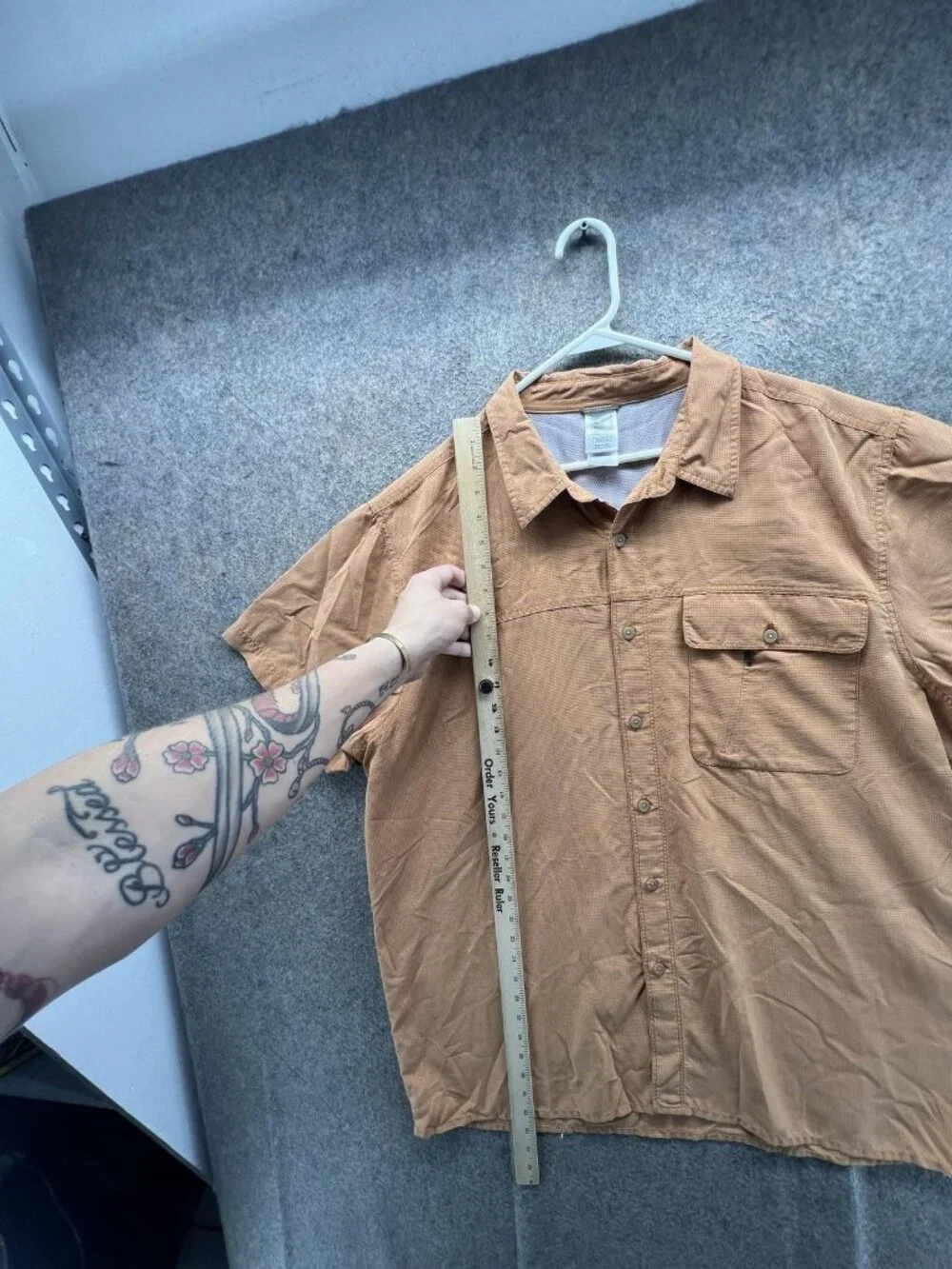 The North Face Shirt Men 2XL Brown Check Short Sleeve Button Up Outdoor Casual